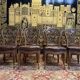Set of 8 Italian Louis Philippe chairs from the Napoleon III period in leather