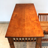 Set console and teak stool, Directoire style.