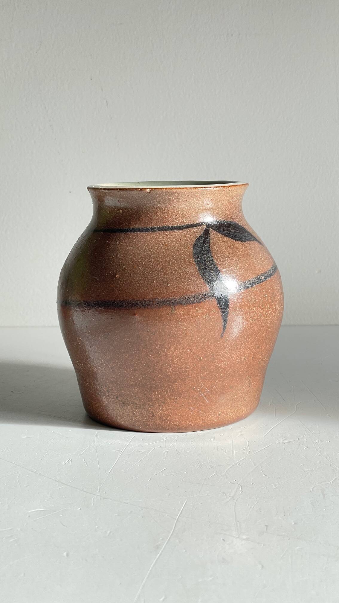 VASE Artisanal Signed Stoneware VINTAGE