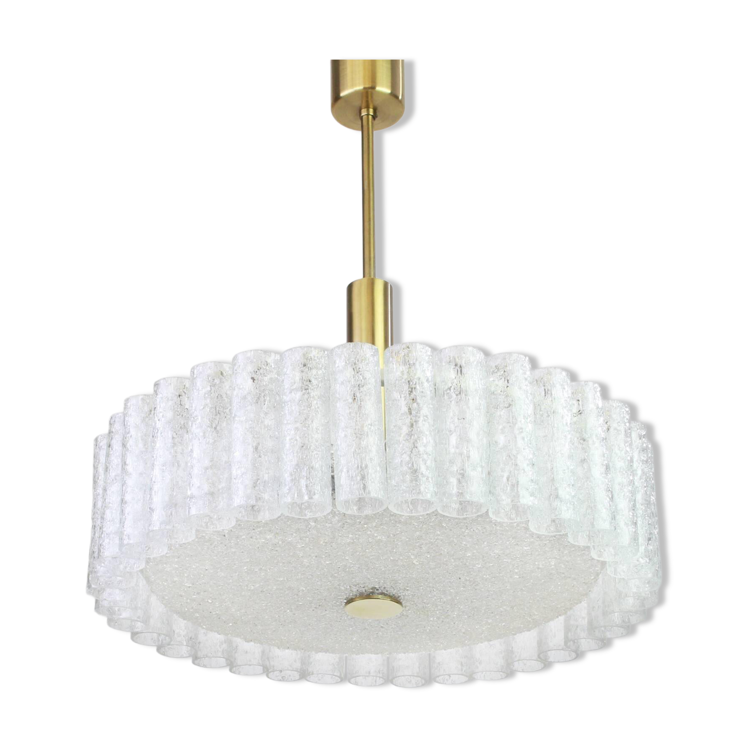 Large frosted glass chandelier tubes from Murano by Doria, Germany, 1970s.