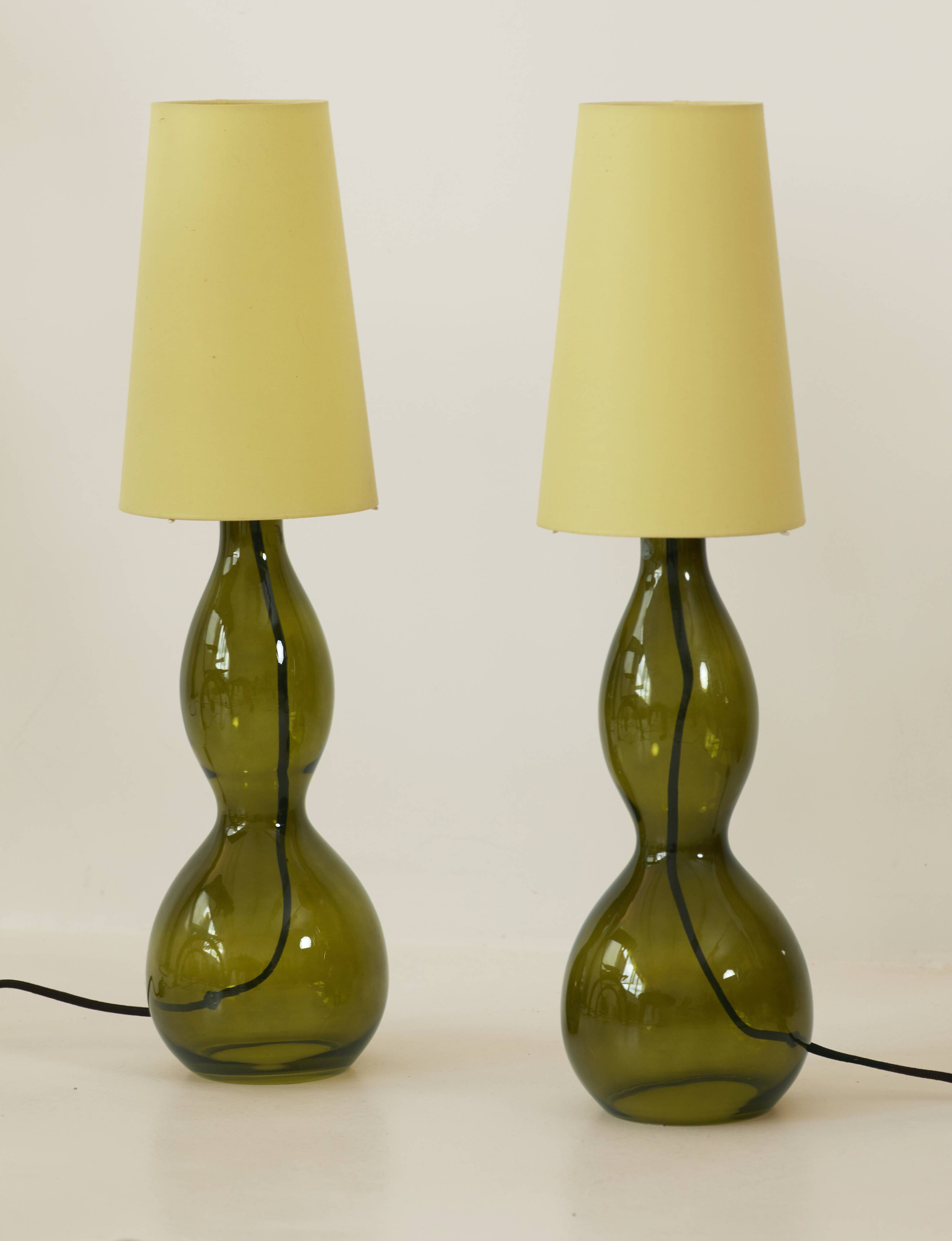 Large vintage Ikea table lamp "Ljusås Salbo" (2009) in glass