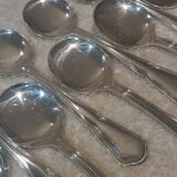 12 silver-plated ice cream scoops, Ercuis goldsmith, 13.7cm contours