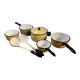 Set of 7 vintage enameled pans