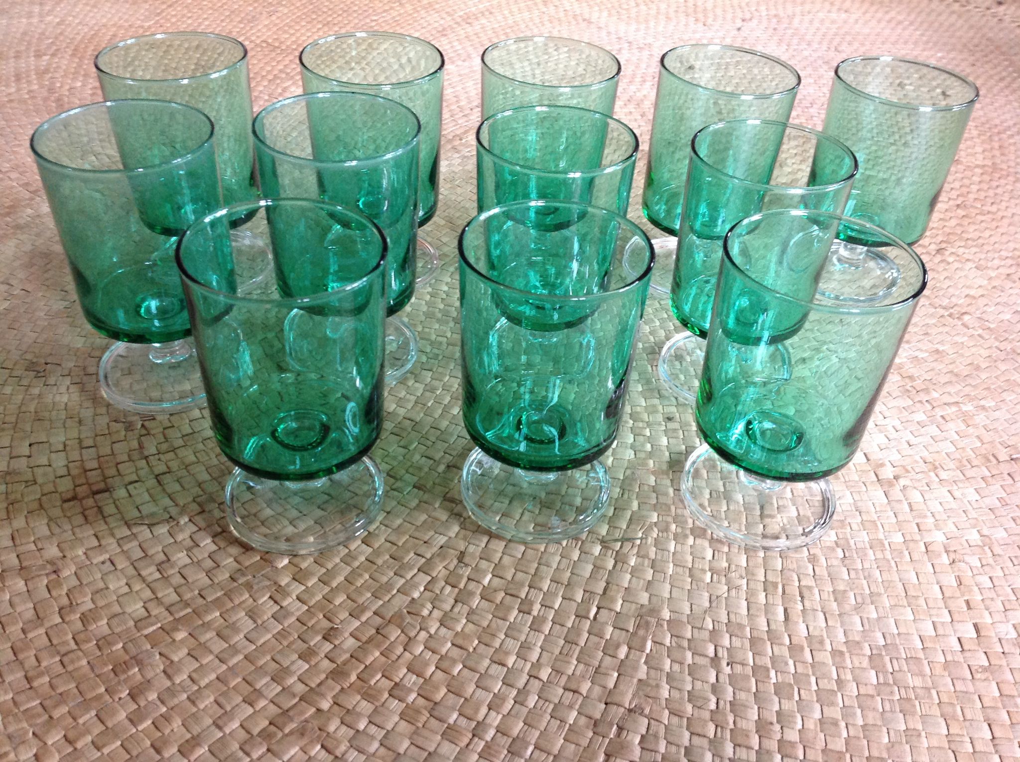 Series of 12 walking glasses