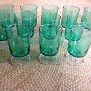 Series of 12 walking glasses