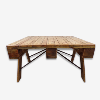 Table basse industrielle bois métal - loft -