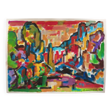 Pierre Lacroux (1909-1993) Gouache on paper 24 x 32 cm - from 1989 - (298)