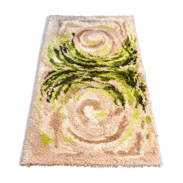 Carpet with psychedelic designs in wool Italy 70s 87x155cm