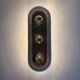 Vintage pop art space age bronze mirrored wall lamp, Eglo, Germany, 1980s