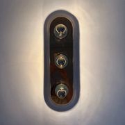 Vintage pop art space age bronze mirrored wall lamp, Eglo, Germany, 1980s