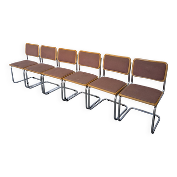 Set of 6 vintage cesca style cantilever dining chairs by bene, austria