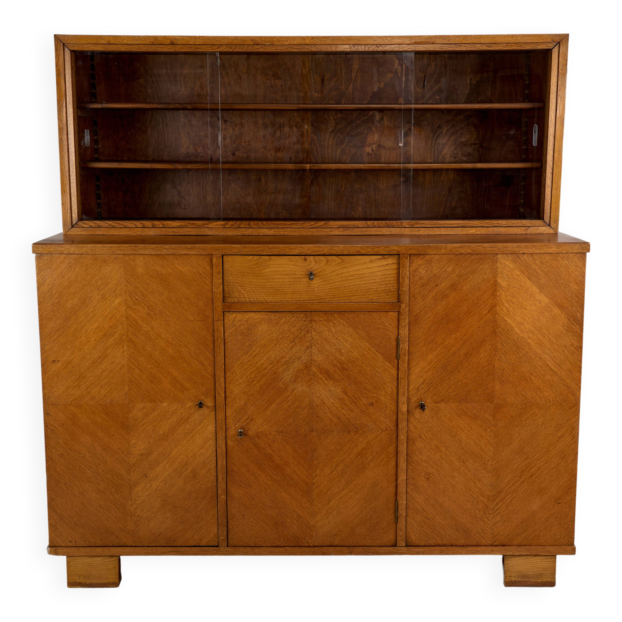 Vintage Wooden Credenza, 1930s, Czechoslovakia