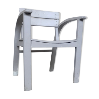 Vintage white children's chair - light grey 1950