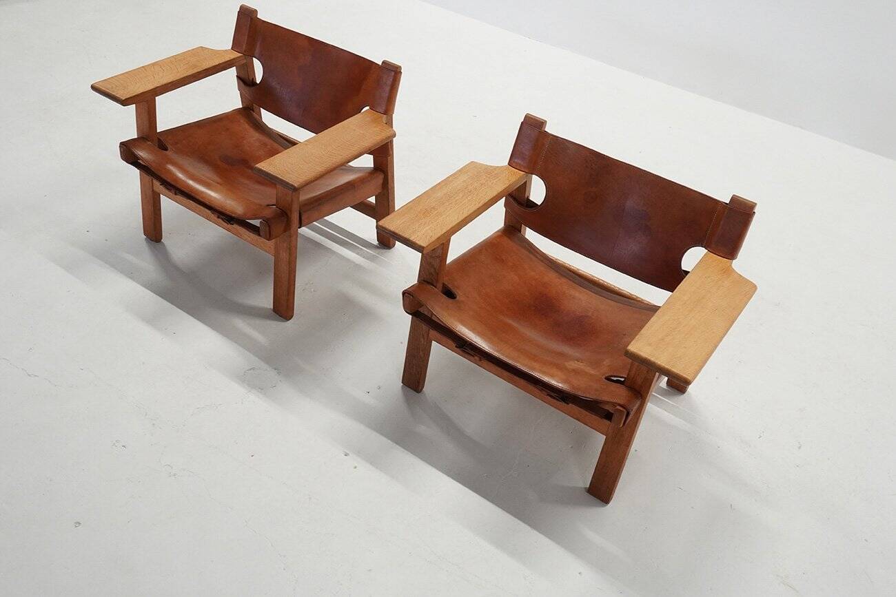 Vintage Danish Chairs by Børge Mogensen for Fredericia, 1970s, Set of 2
