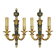 Pair of large wall sconces in quiver style Empire - bronze / green patina