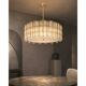 Contemporary Modern Italian “Tropical” Murano Glass Gold Round Chandelier