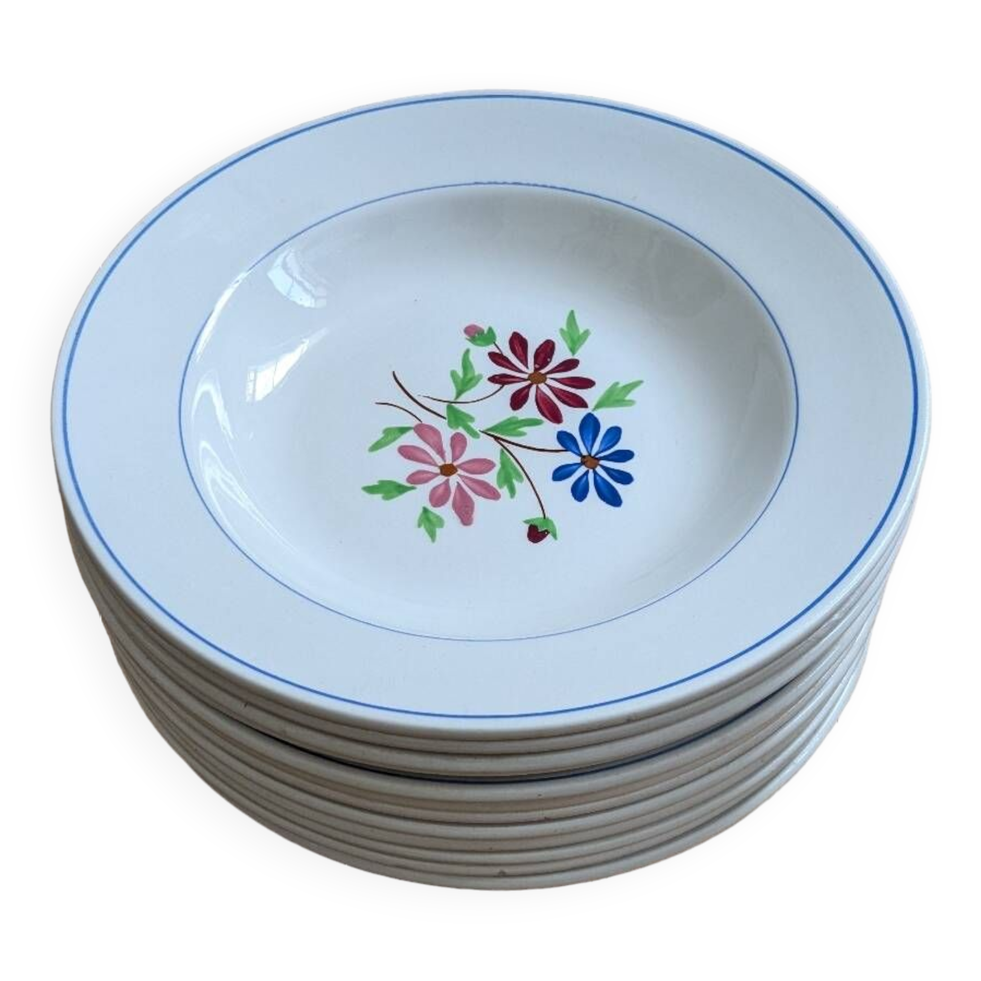 Set of 12 VF Paris soup plates