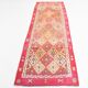 Red & Brown Geometric Vintage Runner Rug, 93x290Cm