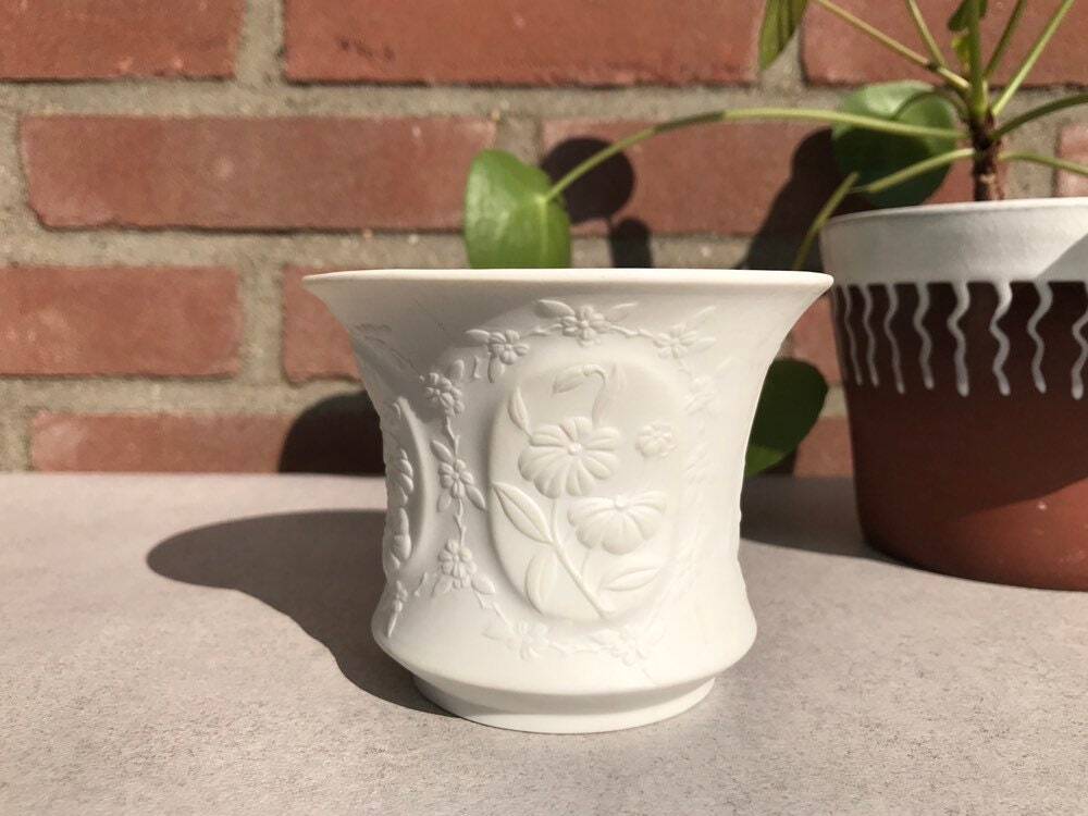Mid Century signed biscuit porcelain Candle holder