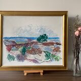 Paysage abstrait moderniste du milieu du siècle 'Misty Window'