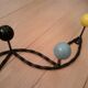 Wrought iron coat rack and wooden balls 5 hooks