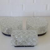 Appliques vintage, lot de 3 appliques murales, plafonnier encastré