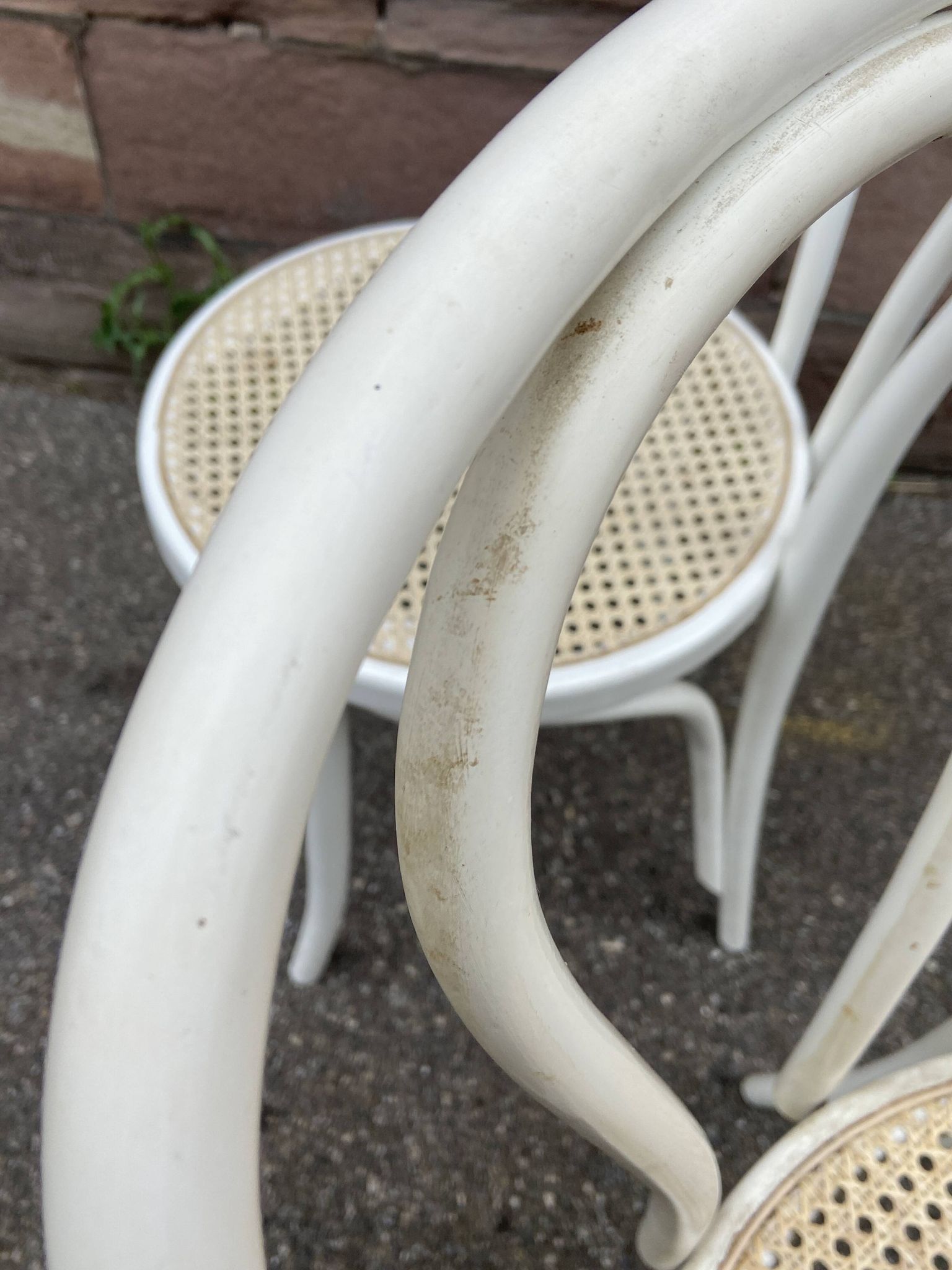 2 chaises bistrot shabby chic bois courbé vintage