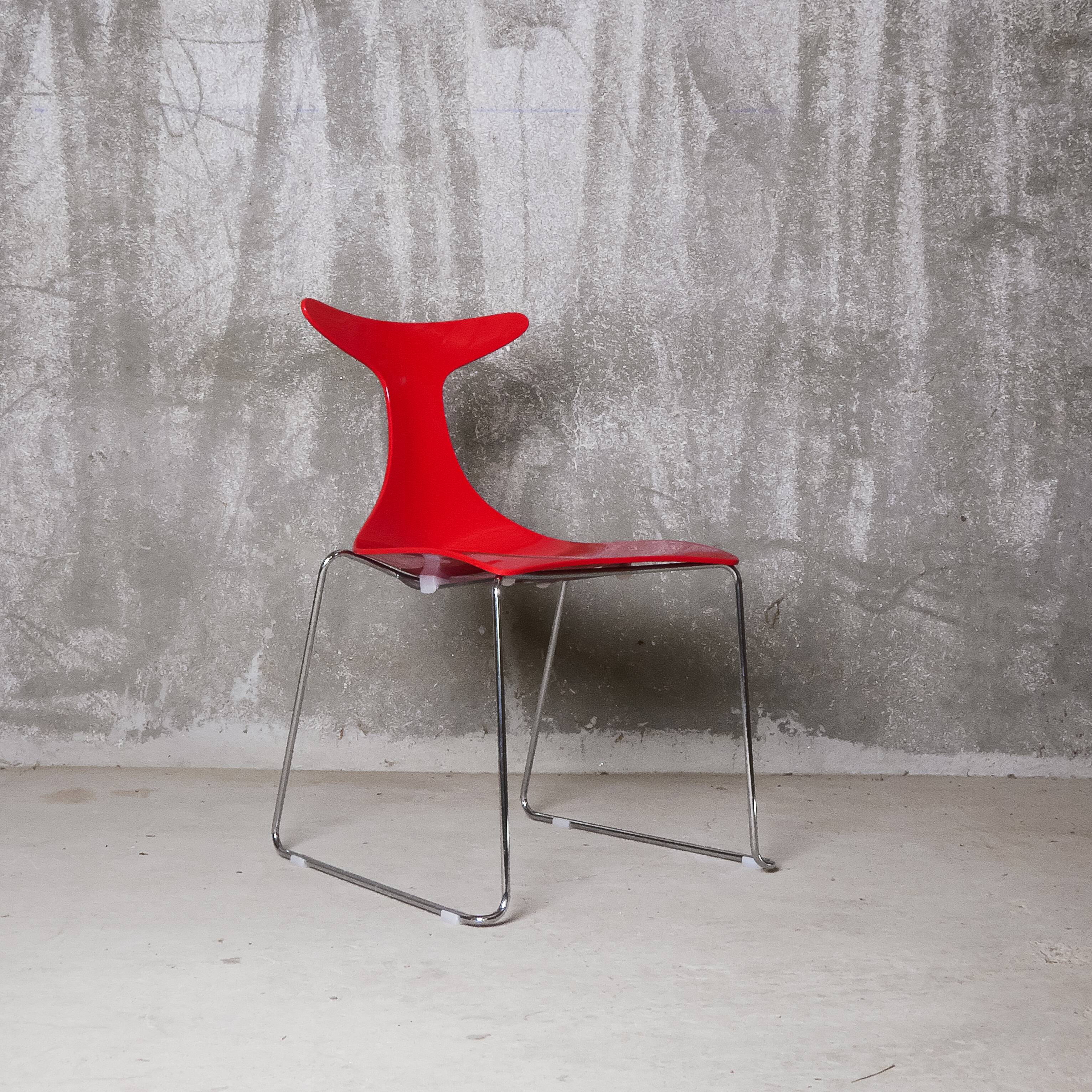 4 chaises “Delfy” par Gino Carollo, Italie 1995
