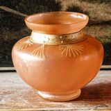 Art Deco enamelled blown glass vase