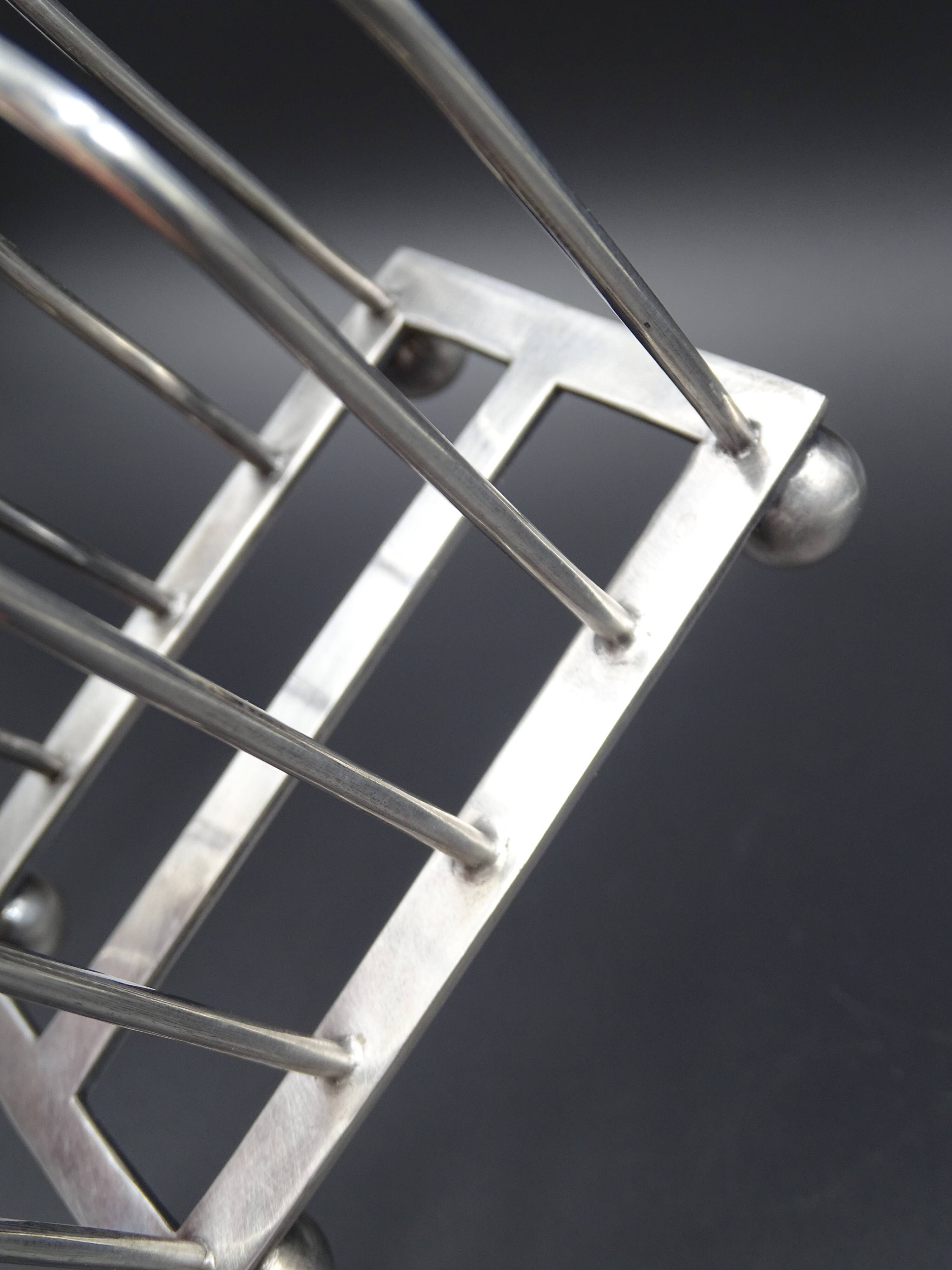 Silver metal toast carrier - circa 1940