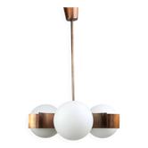 Vintage Italian Copper & Opaline Glass Chandelier