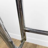 Metal wood and Formica office step stool chair from the 1950s