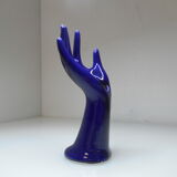 Vintage blue ceramic hand