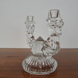 Mid-century glass candlestick/bohemia,1960's