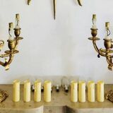 Pair of gilt bronze table lamps from the mid-20th century