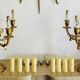 Paire de lampes de table en bronze doré époque milieu XXe