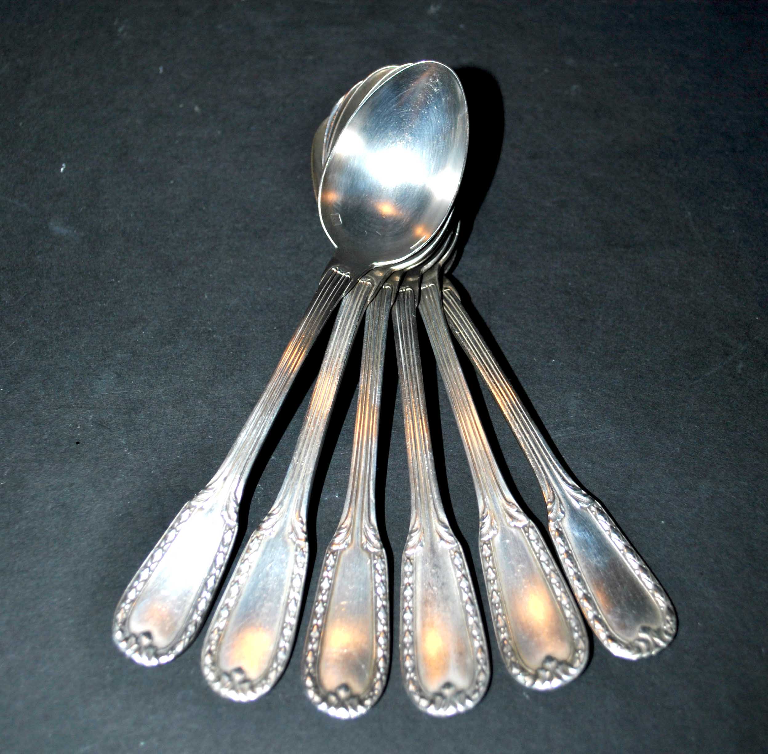Antique teaspoons in silver metal Goldsmith Boulenger