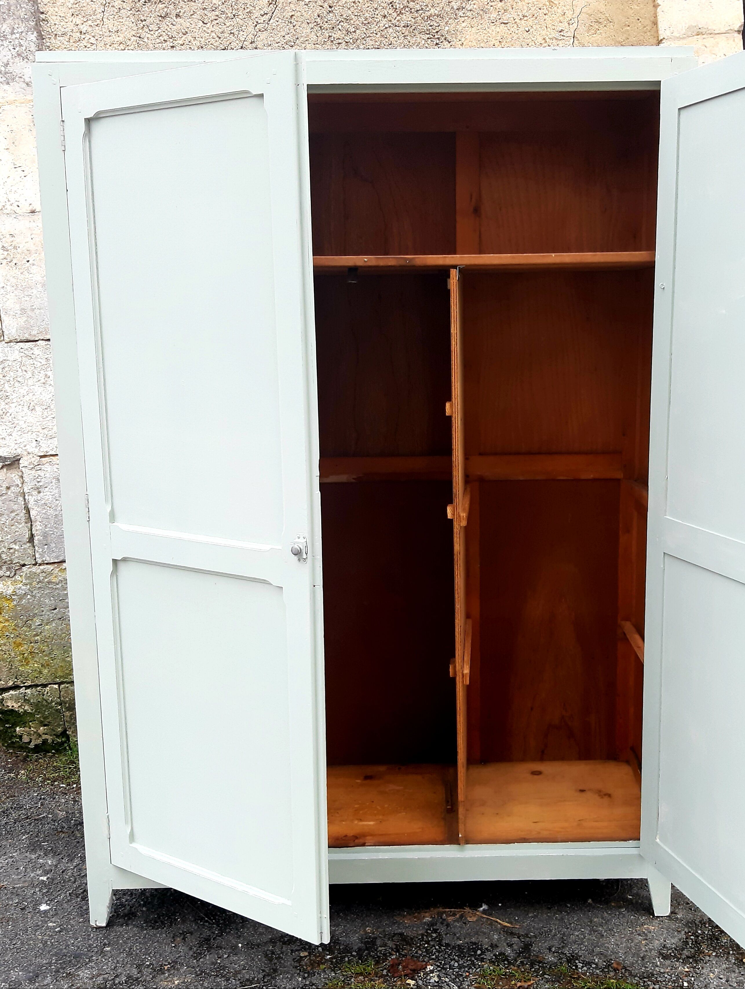 Large Parisian wardrobe willow green