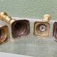 Set of 4 brass candlesticks, England, late 19th century