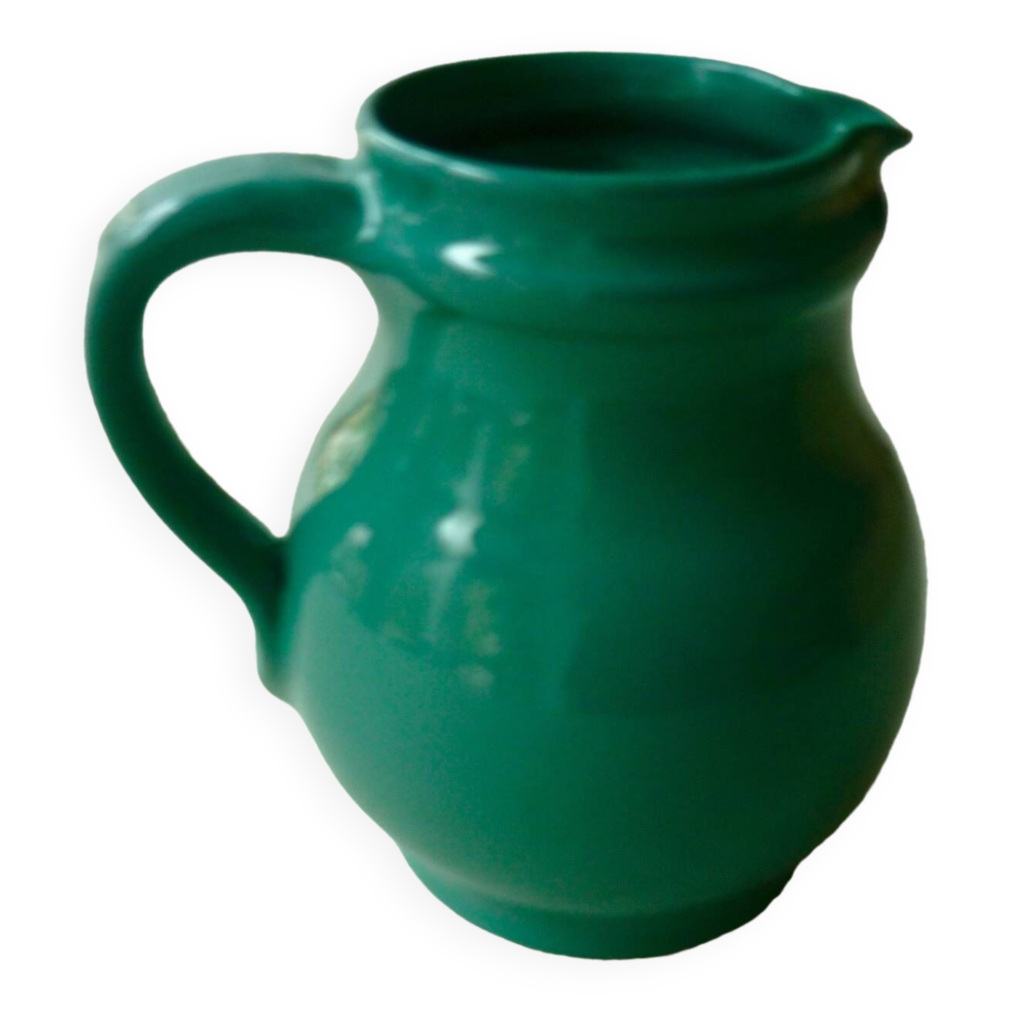 Pot à lait en céramique vert/ bleu canard