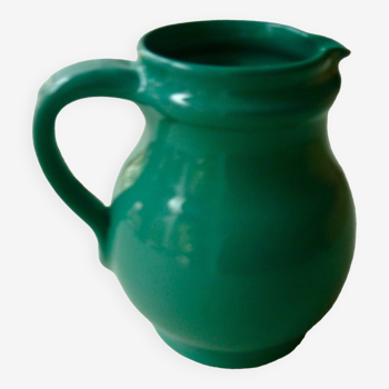 Green/duck blue ceramic milk jug