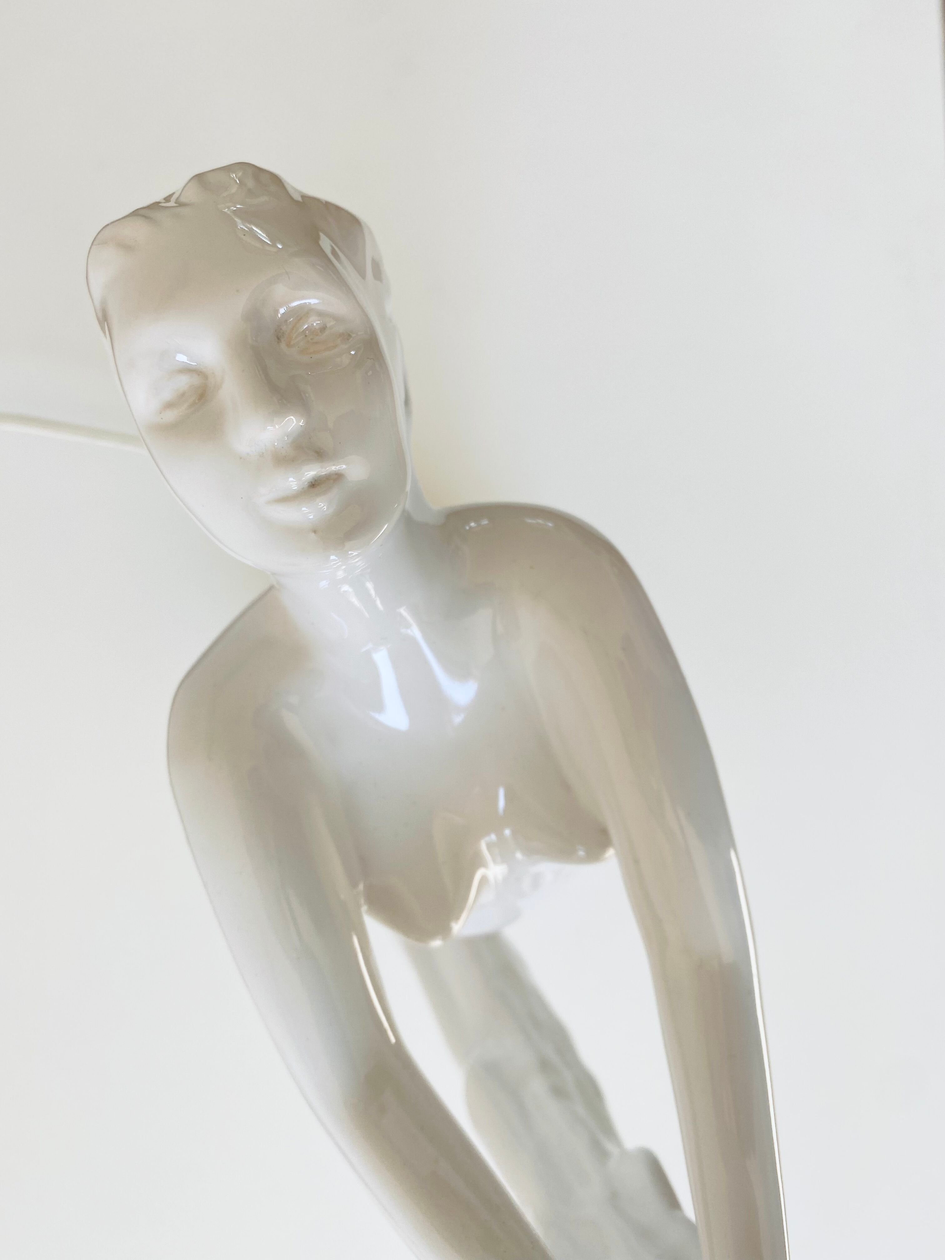 Ceramic naked dancer lamp