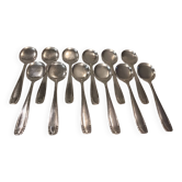 12 cuillères à glace en métal argenté orfèvre Ercuis style Art déco