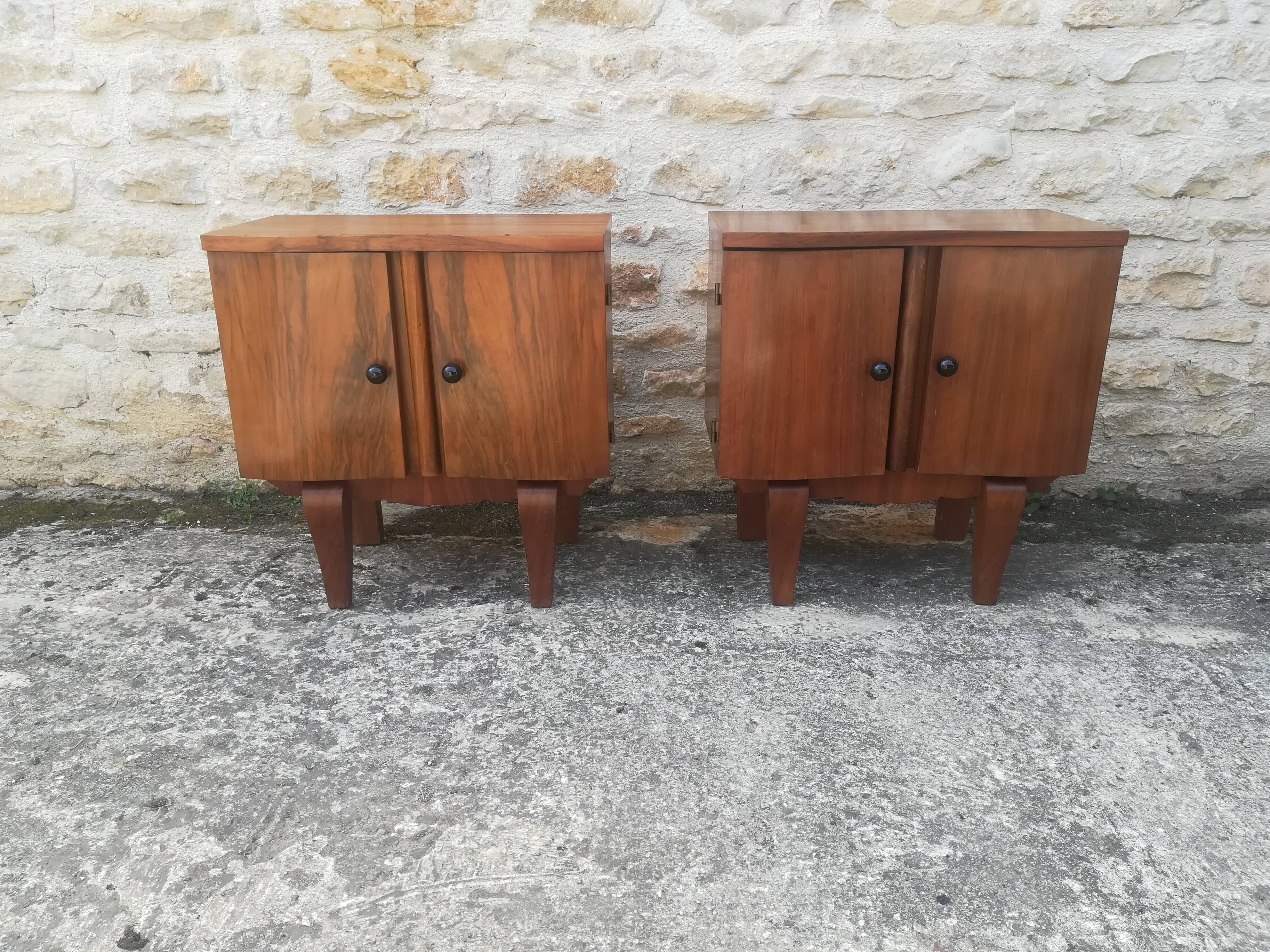 Walnut bedside tables