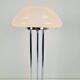 Vintage Mushroom Opaline Glass and Chrome Table Lamp, 1970s