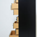 Secretary brass chrome lacquer Michel Pigneres 1970