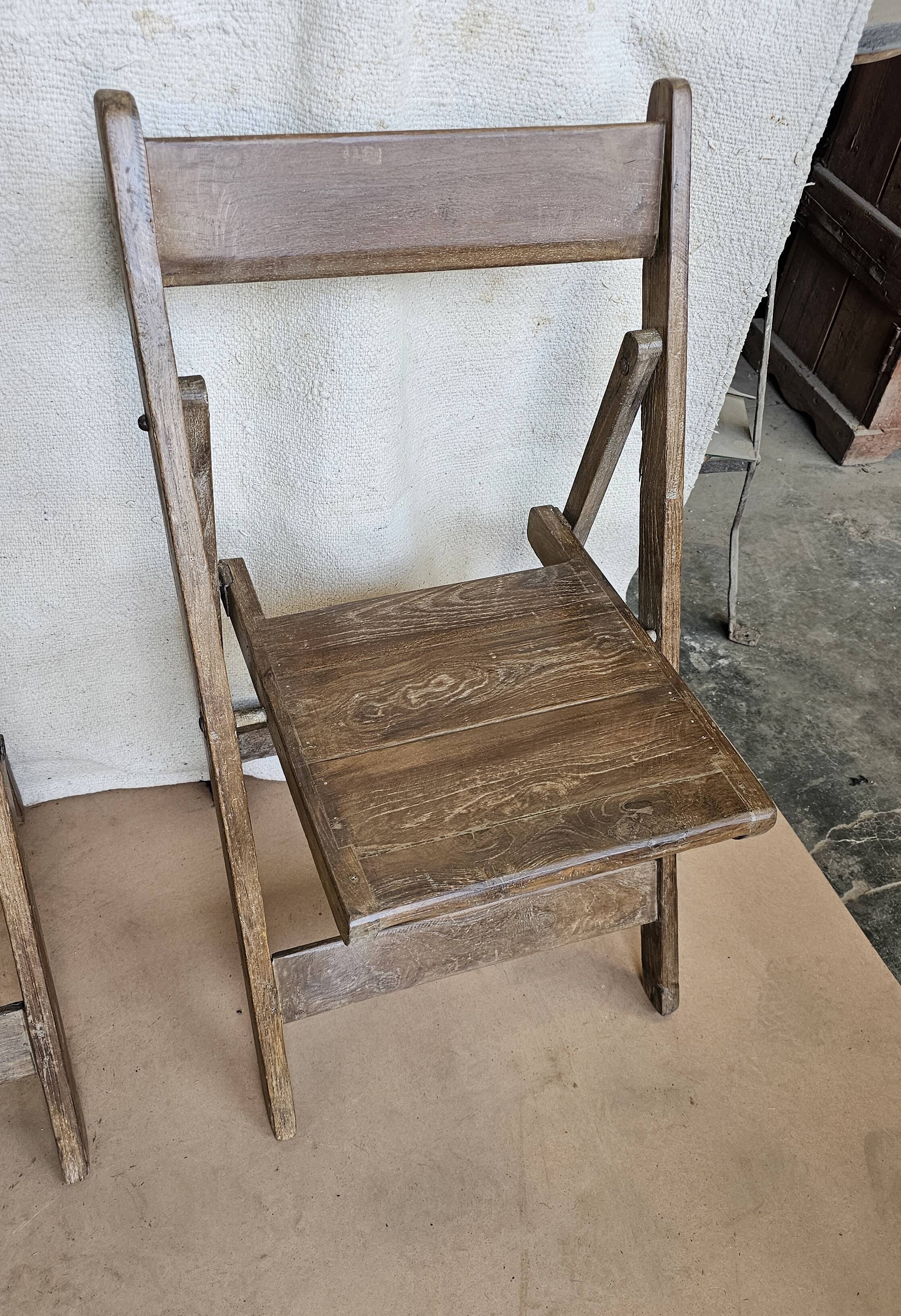 Lot de 6 chaises de cinéma pliante en teck