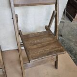 Set of 6 folding teak cinema chairs