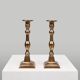 Pair of two French antique candlesticks in bronze, ca. 1890