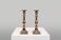 Pair of two French antique candlesticks in bronze, ca. 1890
